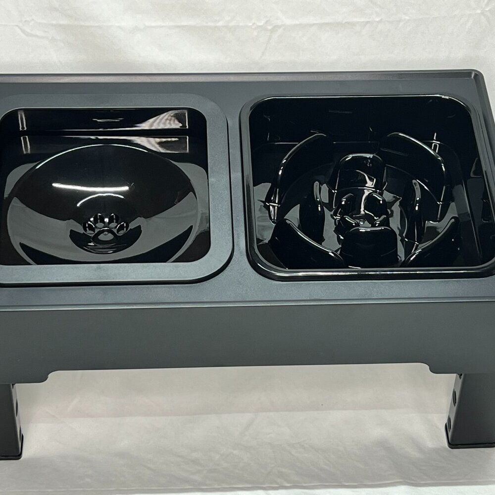 2-in-1 Dog Bowl Stand Elevated Adjustable Slow Feed & No-Spill Water Bowls
